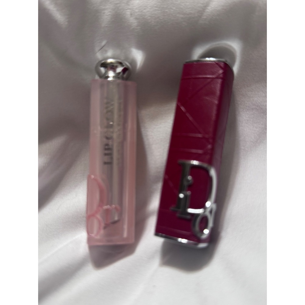 Dior Addict Lip Glow 039 Warm Beige Empty Case & Burgundy Logo Case Set - Picture 1 of 6